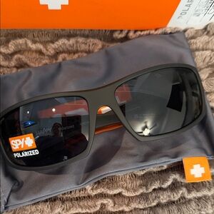 SPY Matte Black Polarized Sunglasses with Dark Lenses